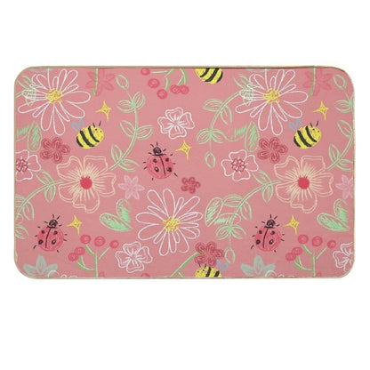 Cute Pattern on Pink  Long-Lasting Bath Mat