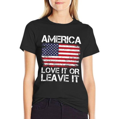 American America Love It Or Leave It USA Comfortable T-Shirt