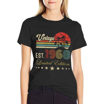 Womens 57th Birthday Born 1968 Vintage Limited Edition 57 Birthday  Heathered Texture T-Shirt