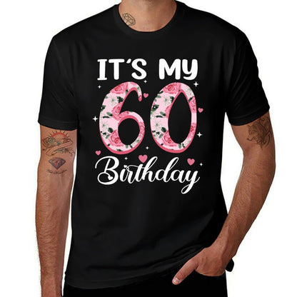 It&#39;s My 60th Birthday Flowers 60 Year Old Party Women  Oversized Silhouette T-Shirt