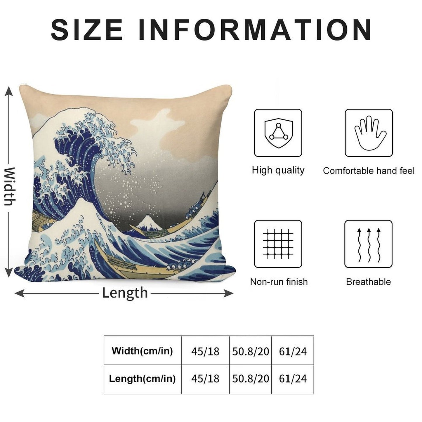 Great Wave Soft Ultra-Soft Texture Throw Pillow