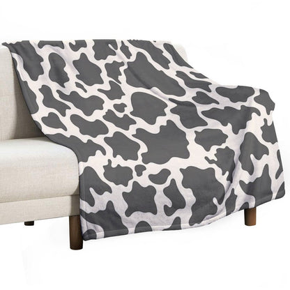 Cow Print Plush Throw Blanket