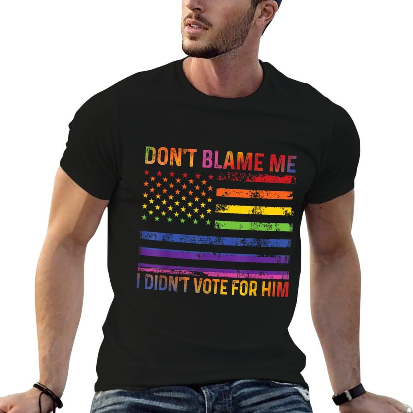 Dont Blame Me I Didnt Vote For Him Rainbow LGBT  Breathable T-Shirt