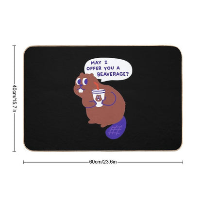 Beaver Offers A Beverage  Non-Slip Bath Mat