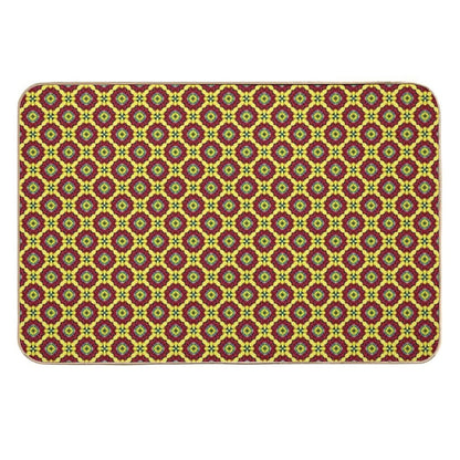Golden Red Bouquet Grand Medallions  Long-Lasting Bath Mat