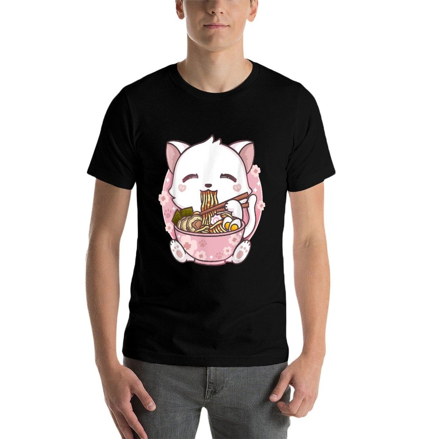 Ramen Cat Kawaii Anime  Moisture-wicking T-Shirt