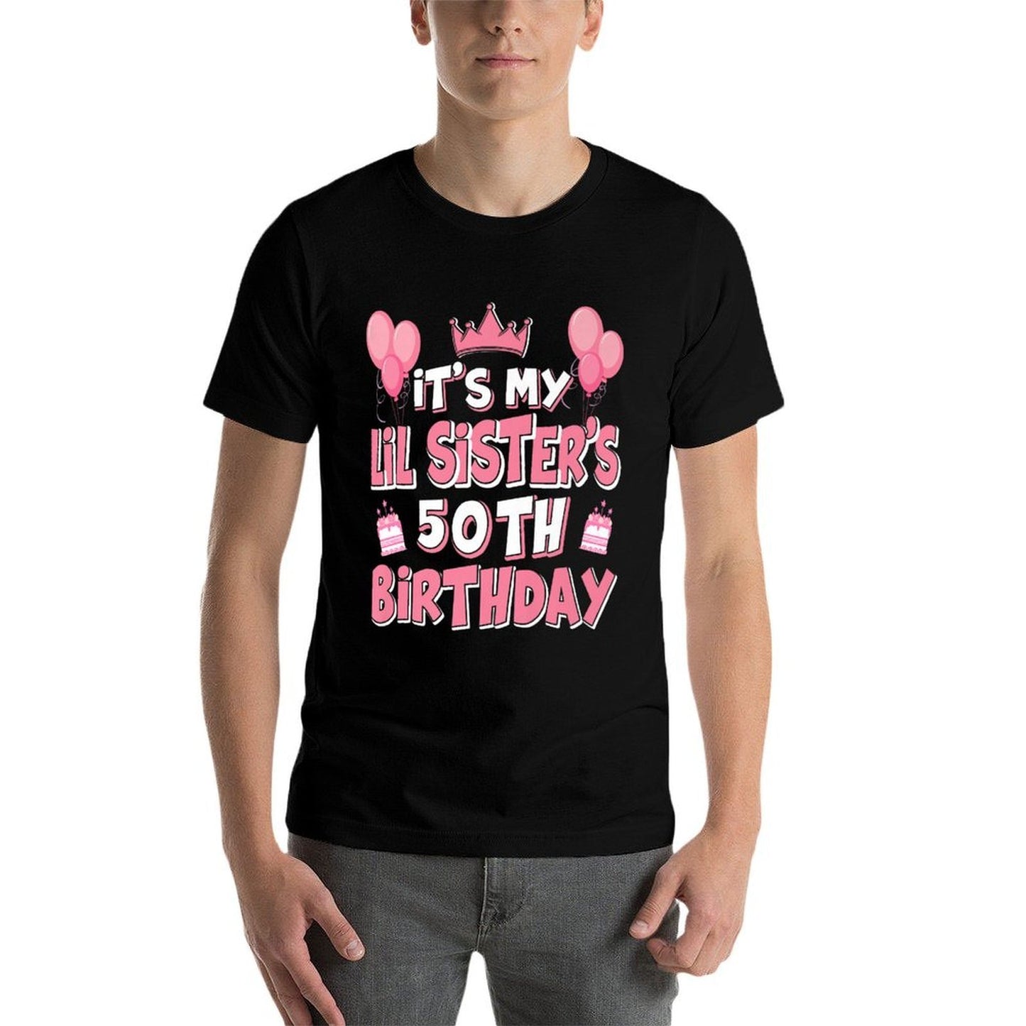Balloon It's My Lil Sister's 50th Birthday 1975 50 Years Old Premium  Moisture-wicking T-Shirt