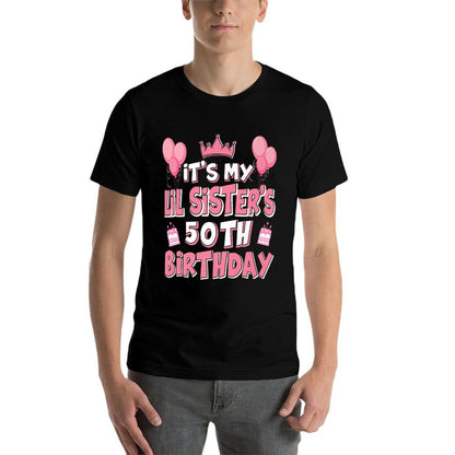 Balloon It's My Lil Sister's 50th Birthday 1975 50 Years Old Premium  Moisture-wicking T-Shirt