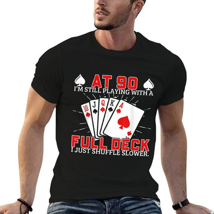 Funny 90Th Birthday Idea For Poker Enthusiasts  Moisture-wicking T-Shirt