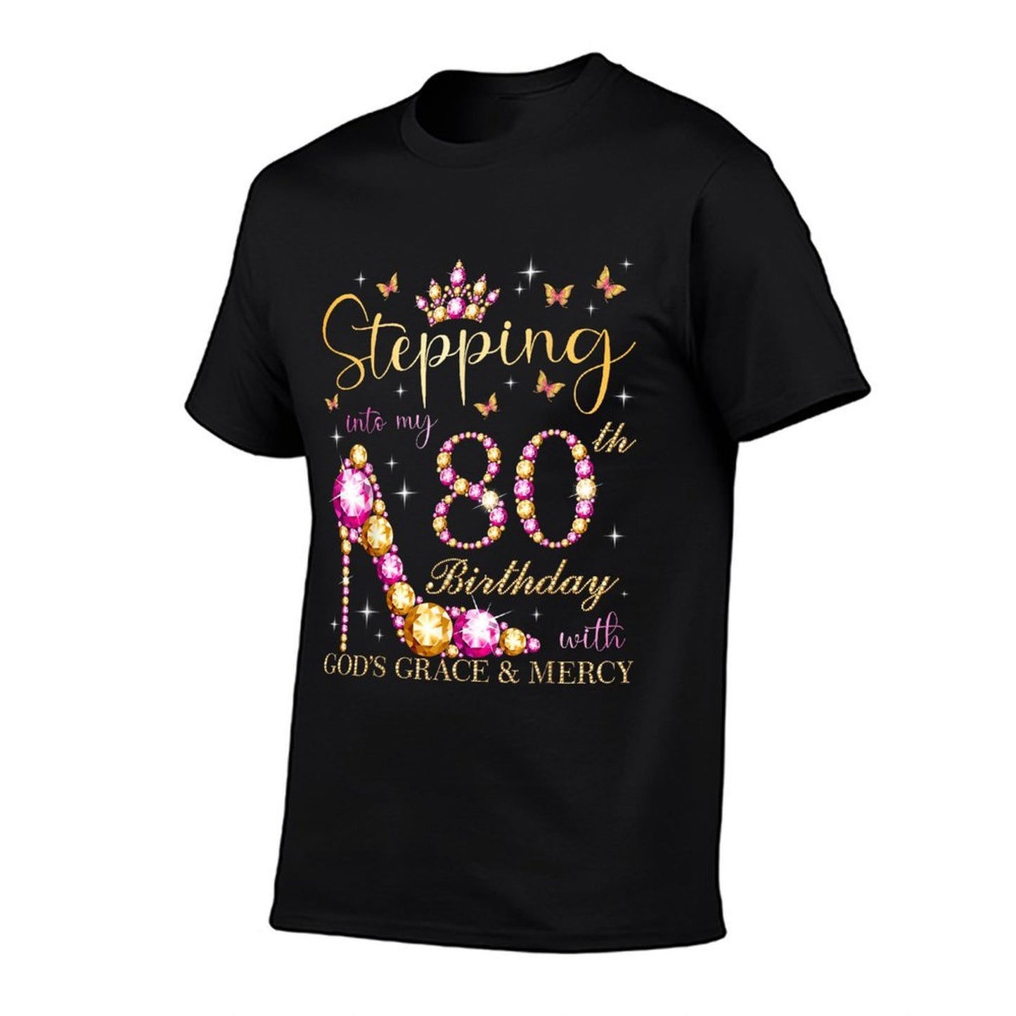 Stepping Into My 80th Birthday With God's Grace & Mercy Cute  Vintage-inspired T-Shirt