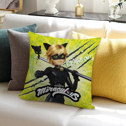 Miraculous Ladybug - Character Focus Cat Noir Claws Out Soft Skin-Friendly Throw Pillow