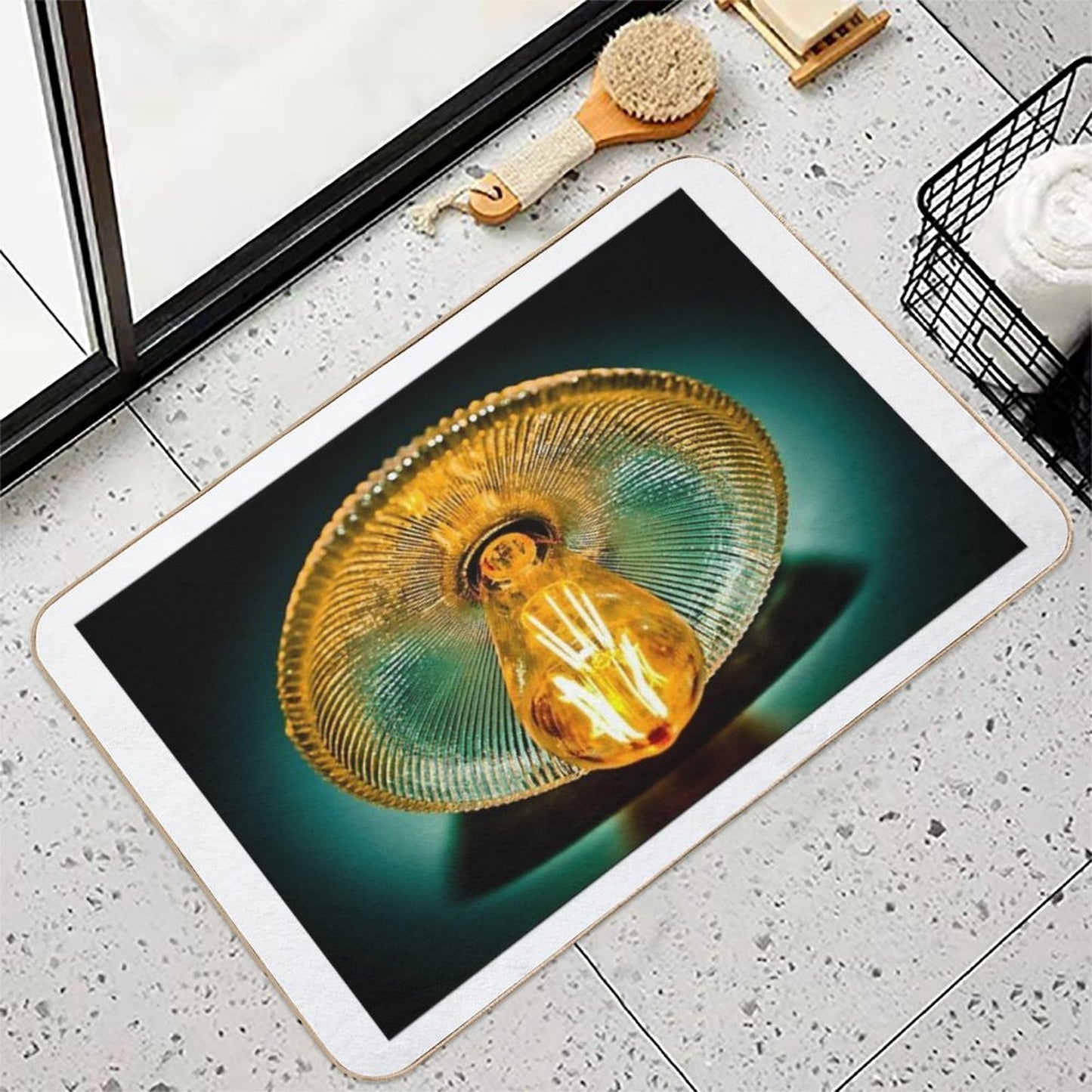 LED Edison Design Filament Bulb  Slip-Resistant Bath Mat