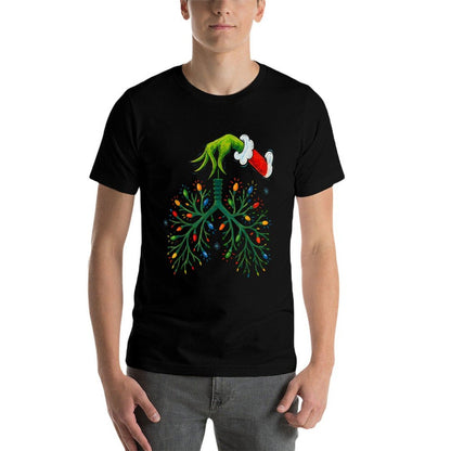 Funny Christmas Lungs Lights Art – RT Holiday  Trendy Pattern T-Shirt