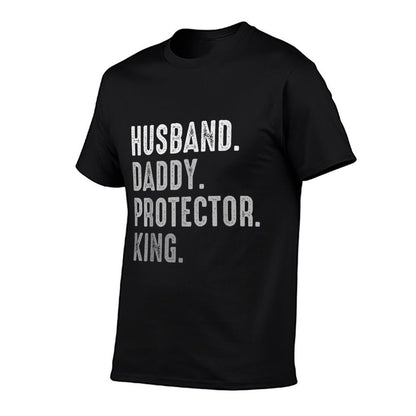 Husband Daddy Protector King Fathers Day Gift  Polyester Blend T-Shirt