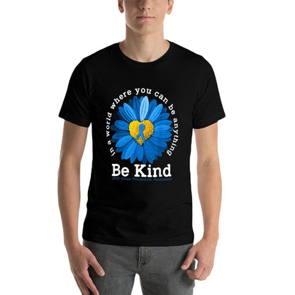 Be Kind Blue Sunflower Child Abuse Prevention Awareness  Durable T-Shirt