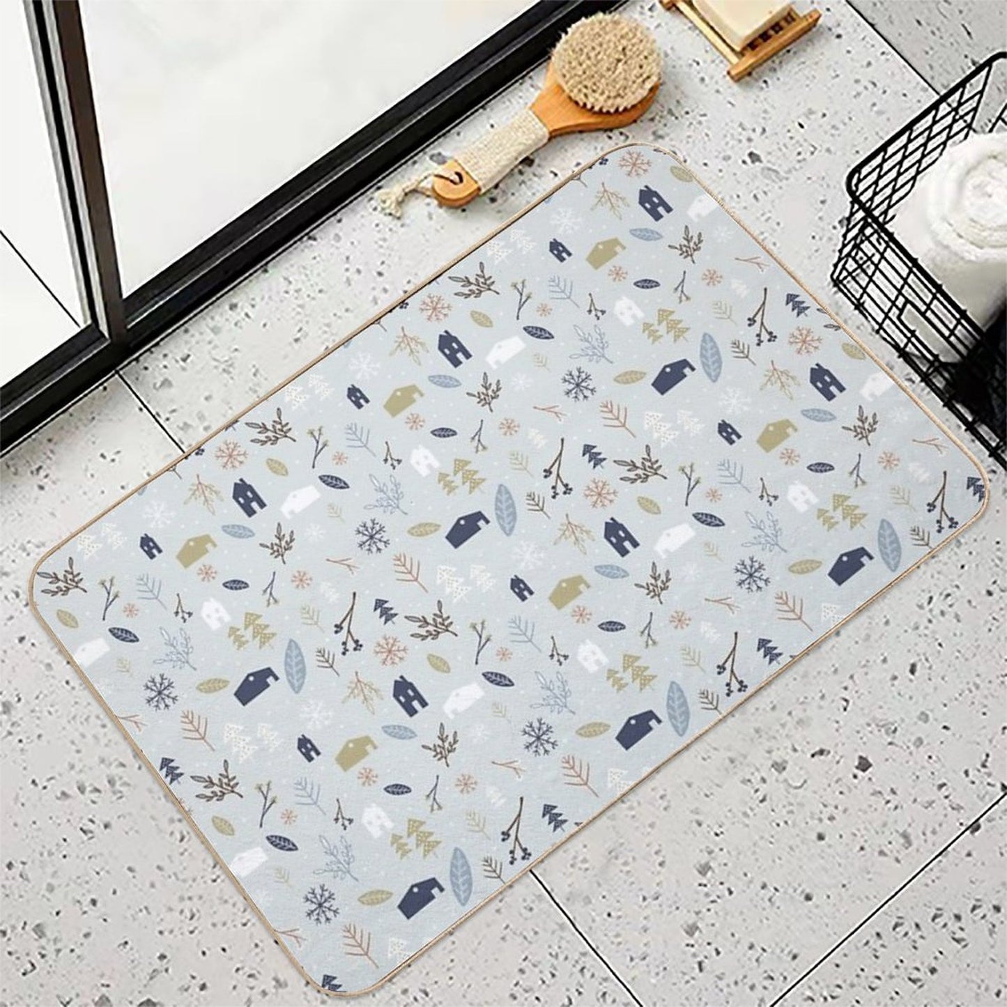 Winter Village  Dirt-Trapping Bath Mat