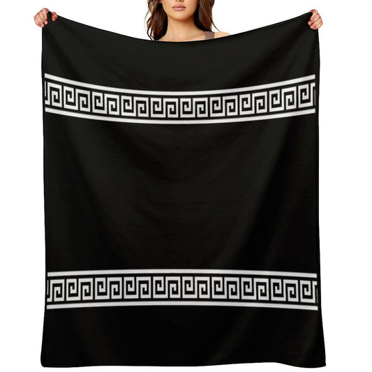 Greek Geometric Pattern Shrink-resistant Throw Blanket
