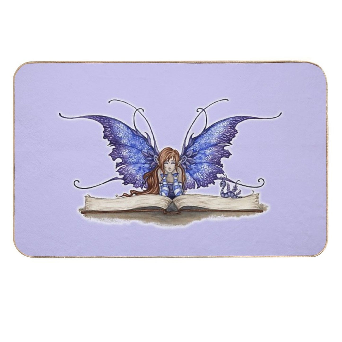 Bookworm Book Fairy  Non-Slip Bath Mat