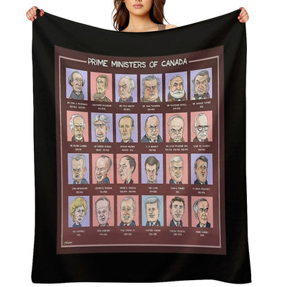 Canada's Prime Ministers (updated 2025) Easy Care Throw Blanket