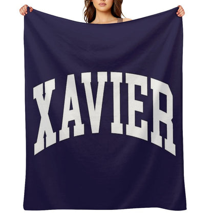 Xavier - College Font Curved Premium Throw Blanket