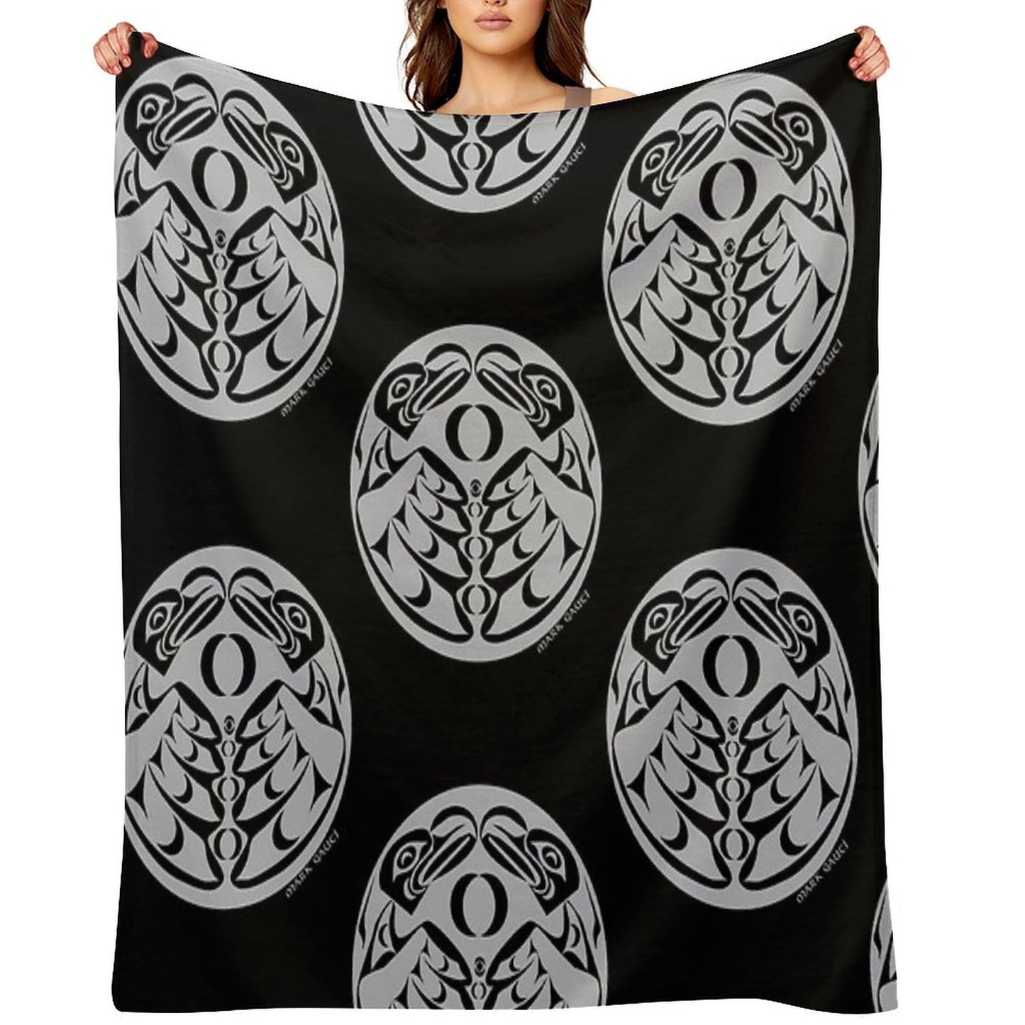 Coast Salish Eagle Multi-functional Throw Blanket
