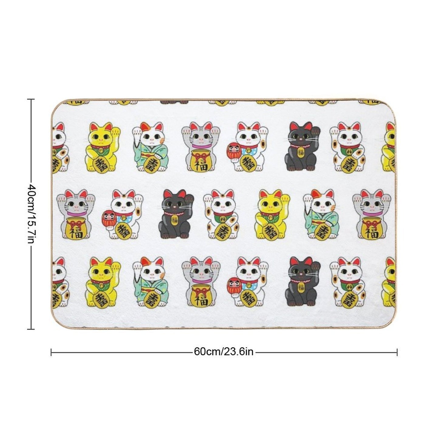 Lucky Cat  Maneki Neko  Odorless Bath Mat