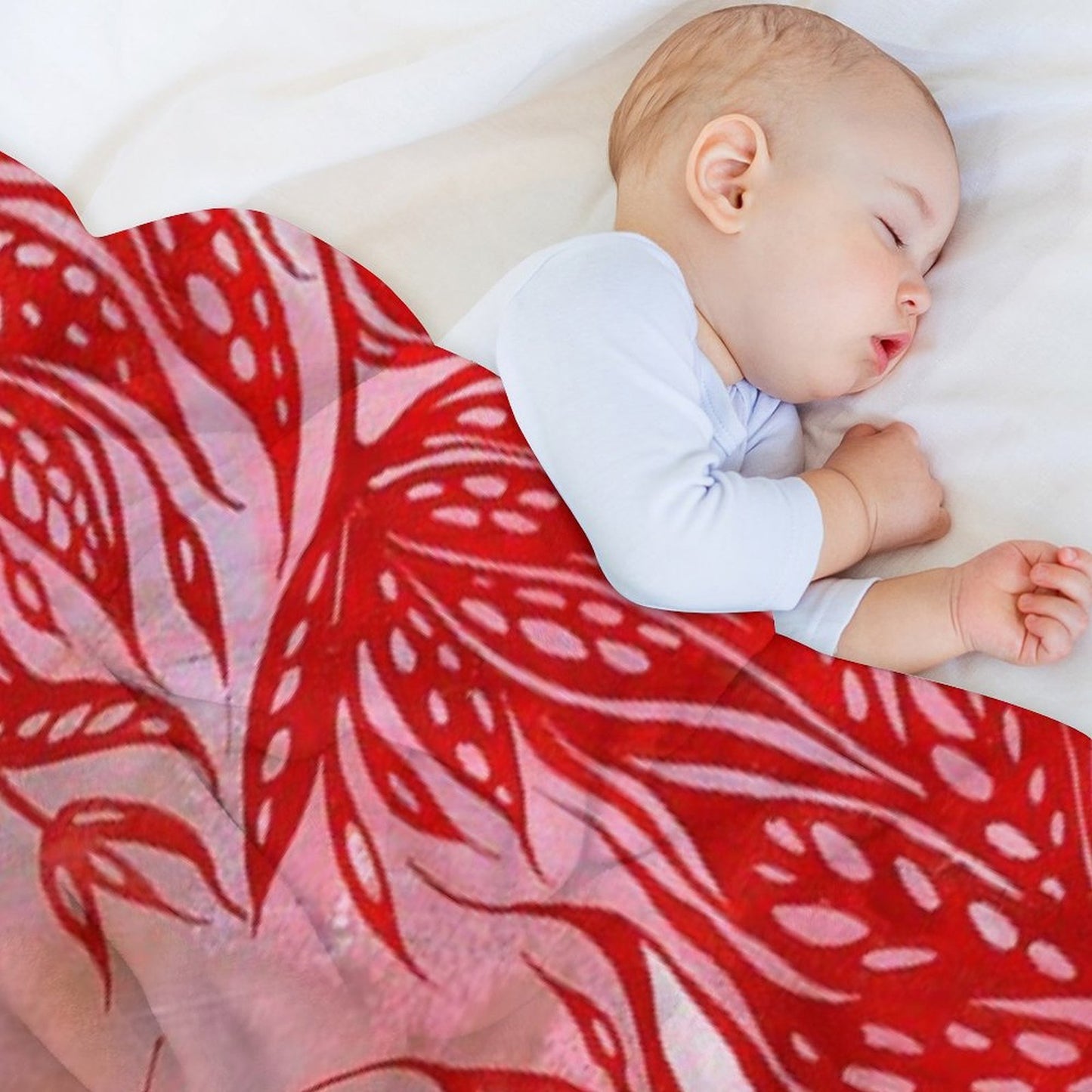 Red Coral Flowers Compact Throw Blanket