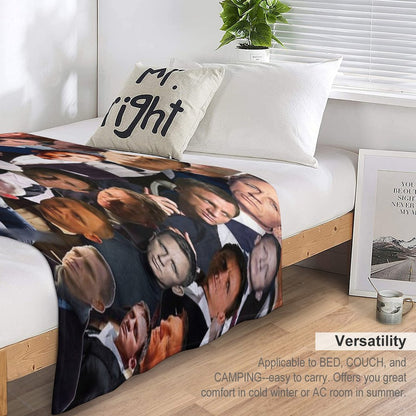 Daniel Craig Photo Collage Sustainable Throw Blanket