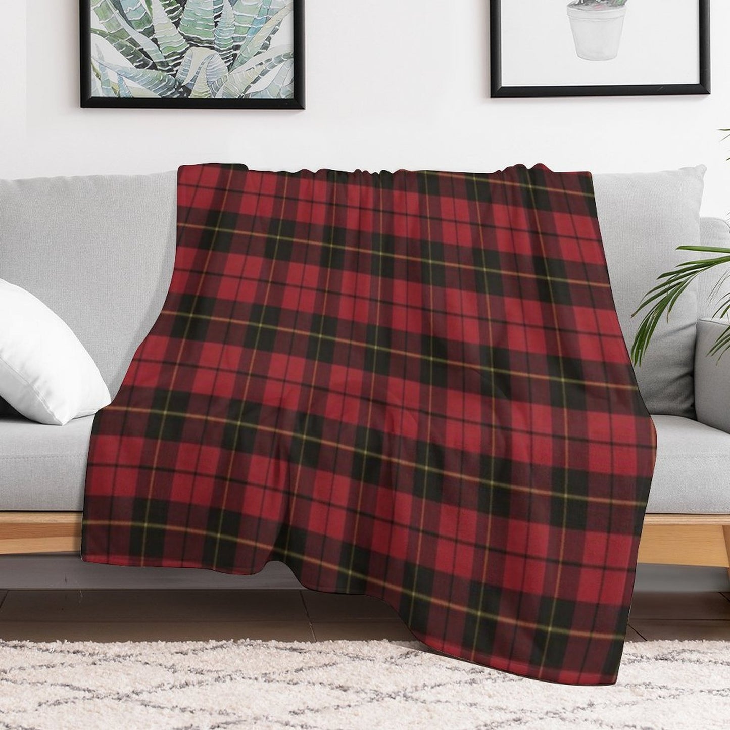 Wallace Red Original Scottish Tartan Travel-friendly Throw Blanket