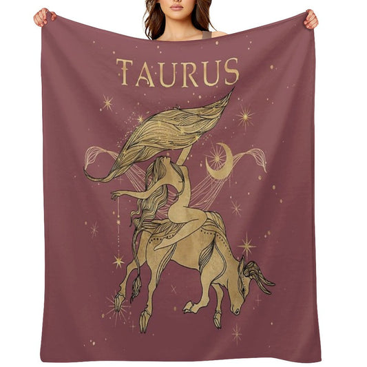 Taurus Zodiac Woman Multi-functional Throw Blanket