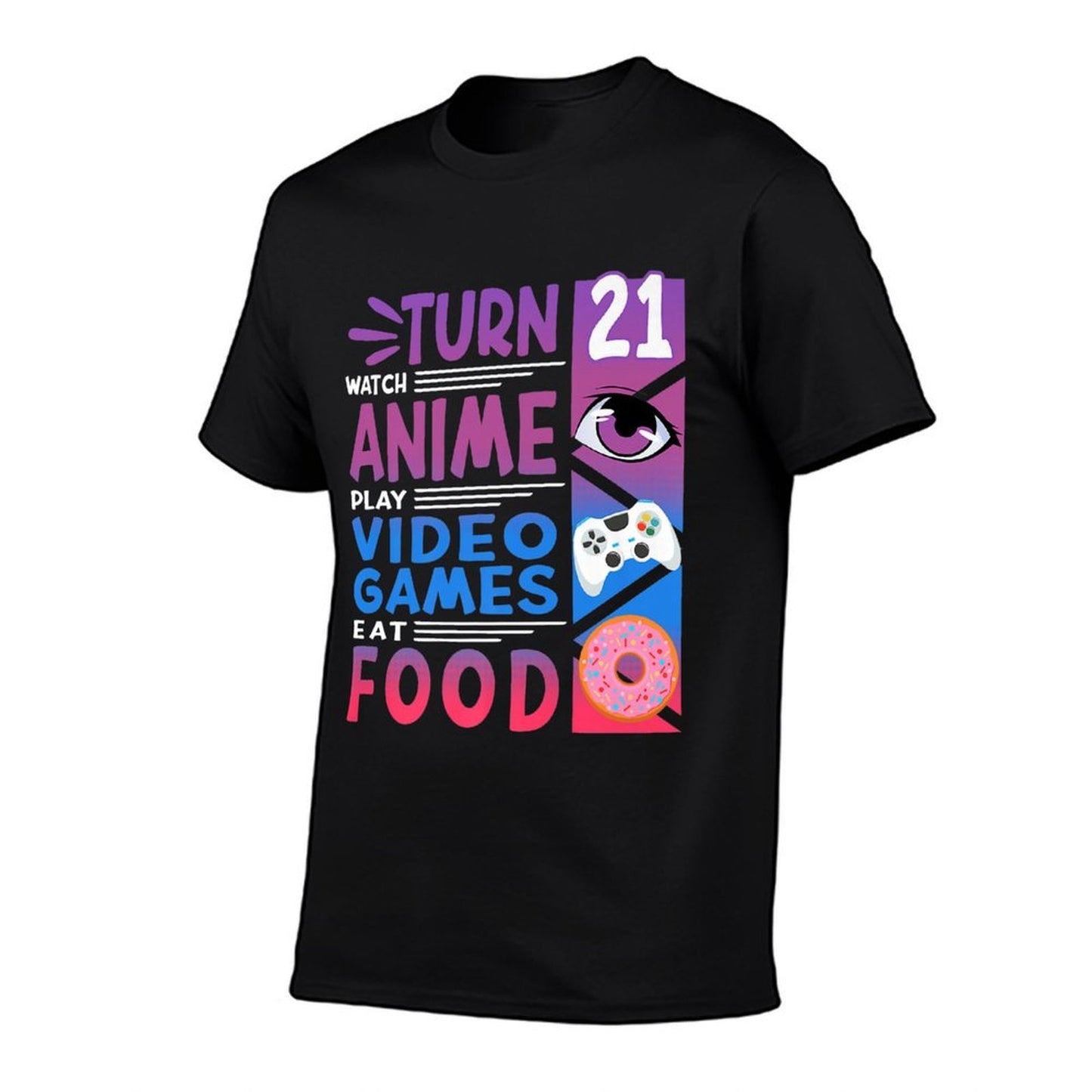 21st Birthday I Manga I Gamer I 90s Kawaii Donuts Anime Premium  Rolled Sleeves T-Shirt