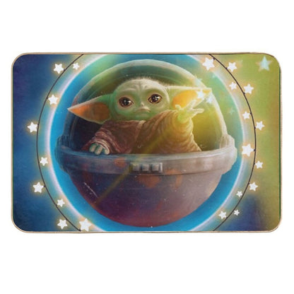 Alien Baby Reaching for Stars  Pet-Safe Bath Mat