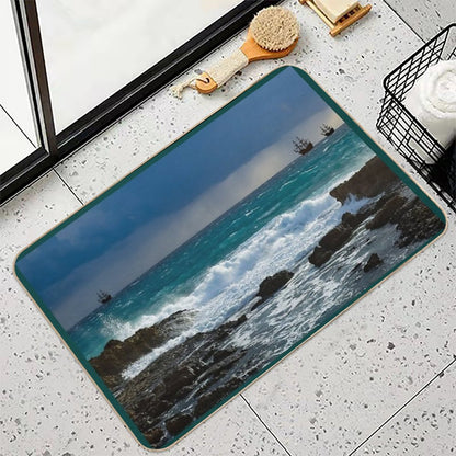 OCEAN WAVES Durable Bath Mat