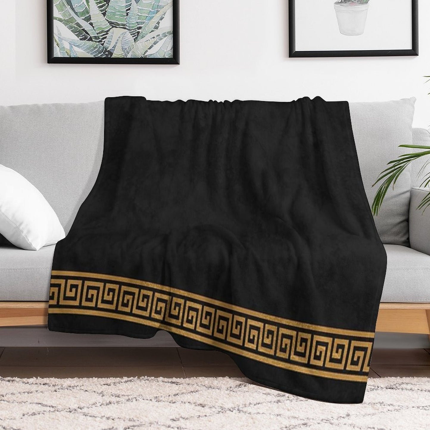 Great Greek Pattern Sustainable Throw Blanket