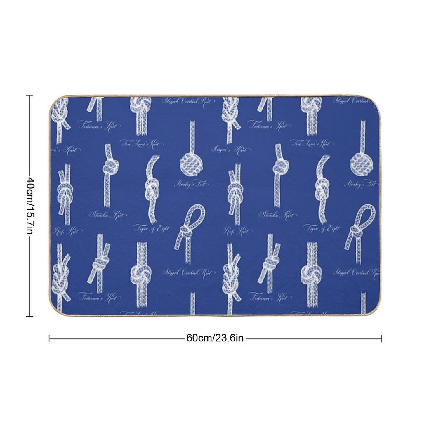 Nautical Knots (Navy And White)  Absorbent Bath Mat