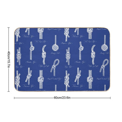Nautical Knots (Navy And White)  Absorbent Bath Mat