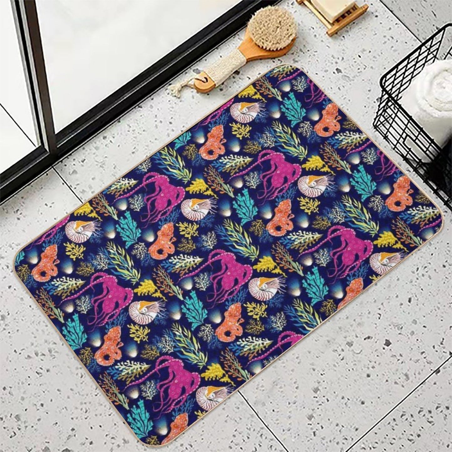 Cephalopods  Slip-Resistant Bath Mat