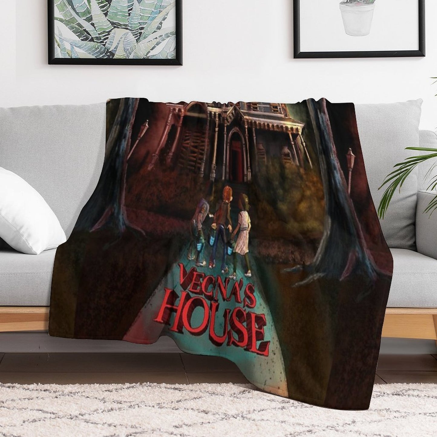 Vecna House (Monster House Parody) - Stranger Things Machine-washable Throw Blanket
