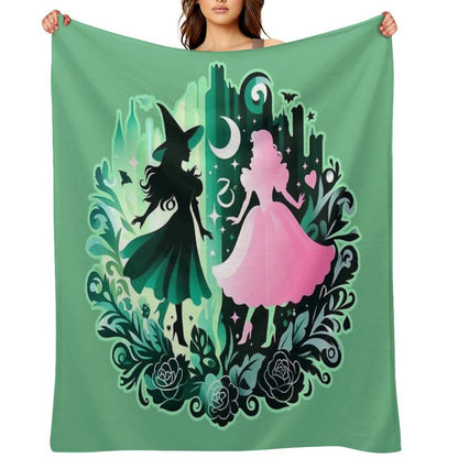 Elphaba & Glinda Wicked The Musical Velvety-soft Throw Blanket