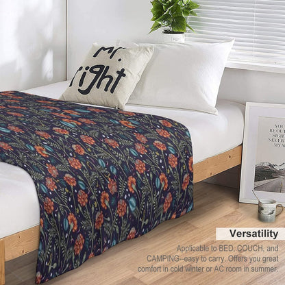 French Marigold Meadow Shrink-resistant Throw Blanket
