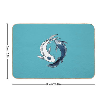 Tui And La - Yin & Yang Koi  Fade-Resistant Bath Mat
