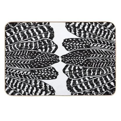 Tribal Feathers Black  High-Traffic Bath Mat