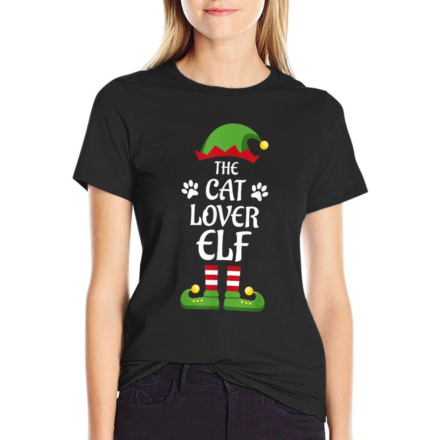 Cat Lover Elf Family Matching Group Christmas  Slim-fit Cut T-Shirt