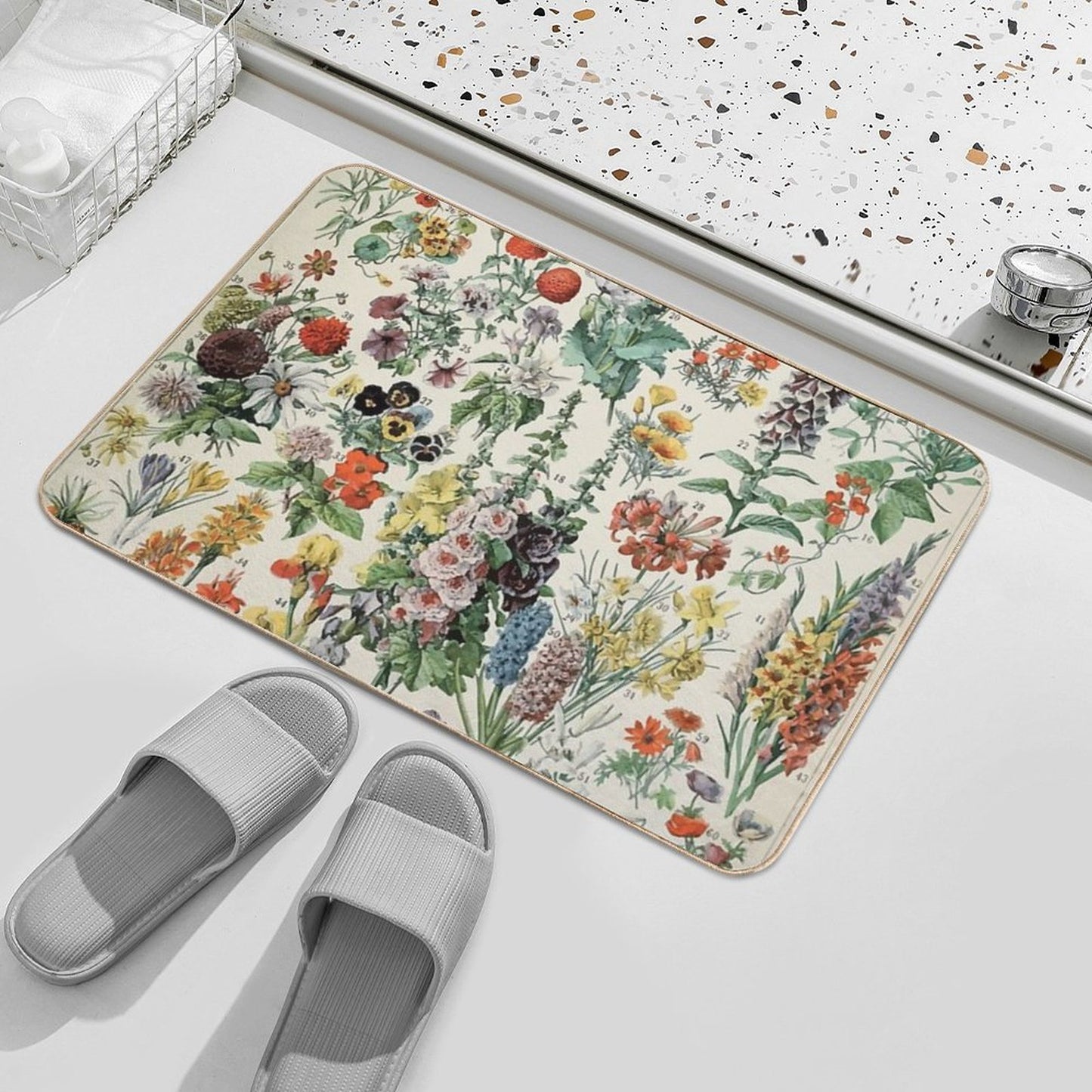 Adolphe Millot Fleurs A  Multi-Purpose Bath Mat