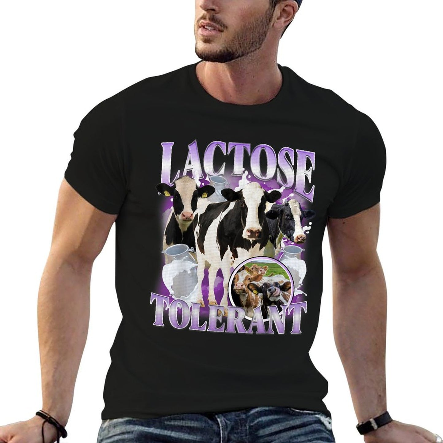 Lactose Tolerant Funny Gluten Intolerant Milk Lactose Meme  Versatile T-Shirt