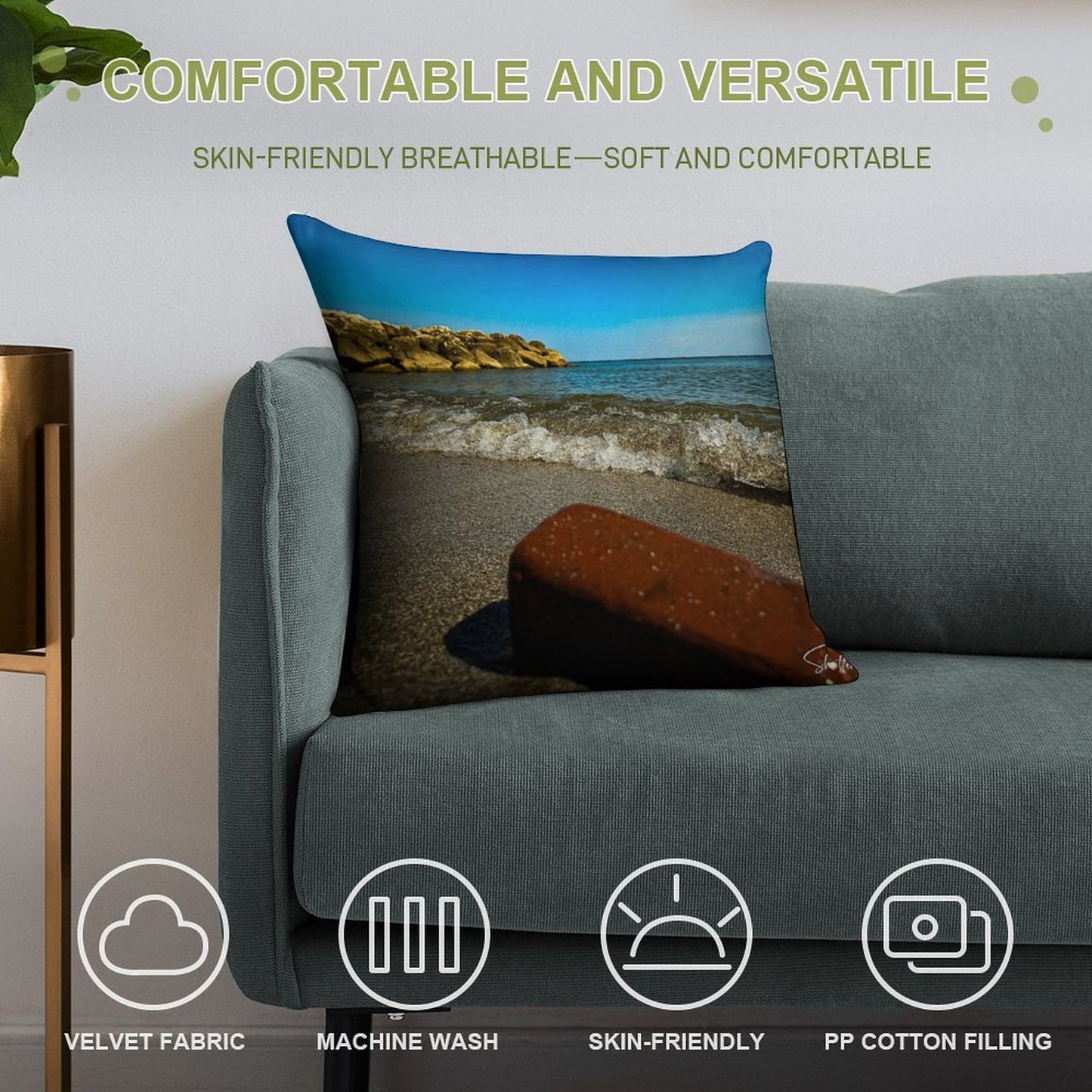 Bricked Soft Warmth Comfort Throw Pillow