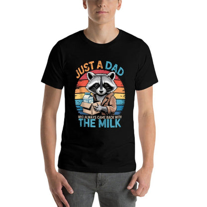 Just A Dad Who Always Came Back Fathers Day Funny Mens Retro Zip  Slim-fit Cut T-Shirt