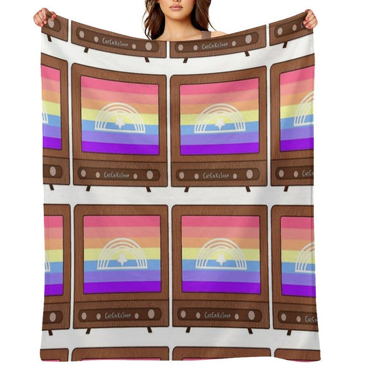 TV Glowing in Xenogender Colors Versatility Throw Blanket