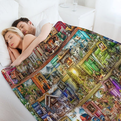 The Library of Dogs Machine-washable Throw Blanket