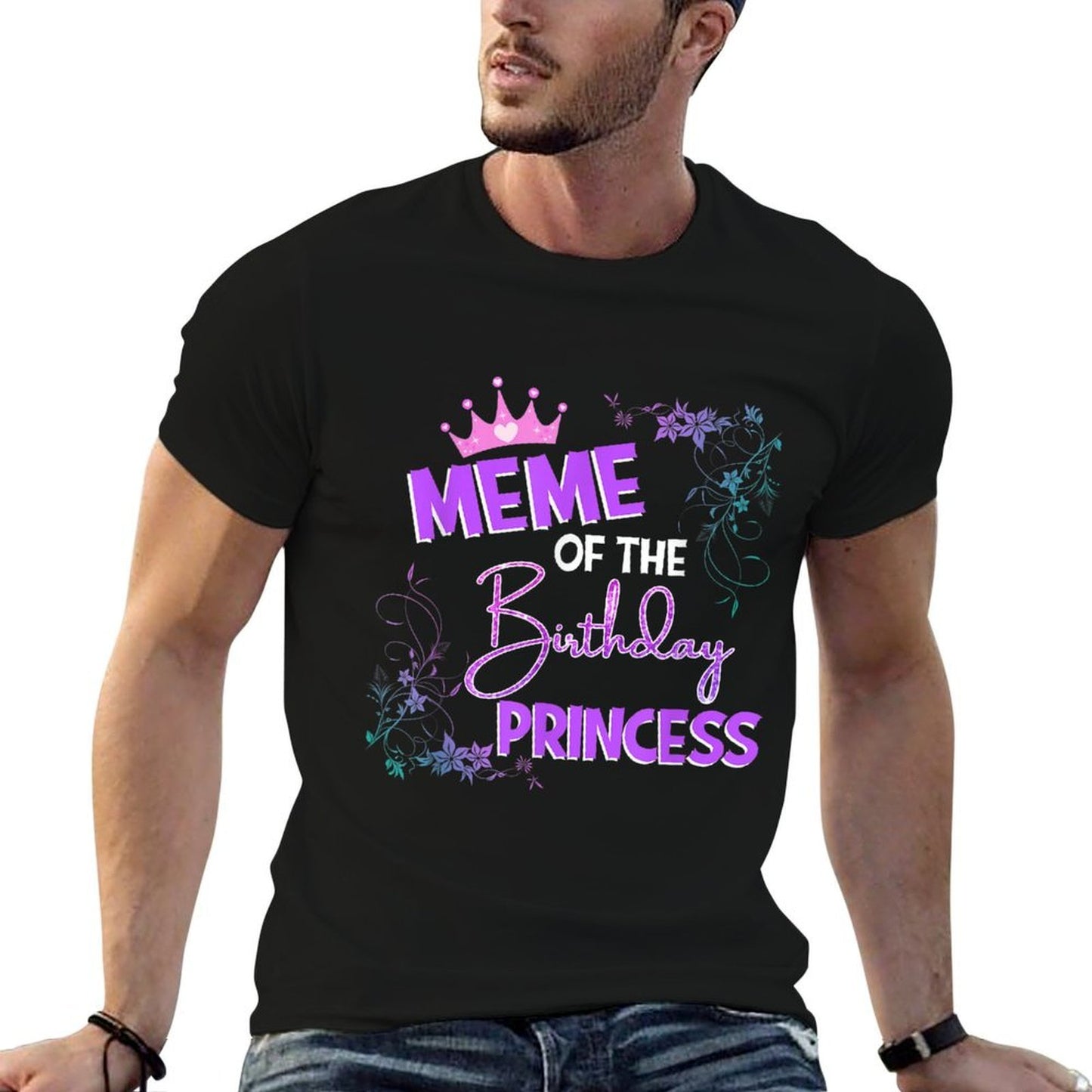 Meme Of The Birthday Princess Family Matching Party Squad  Rolled Sleeves T-Shirt